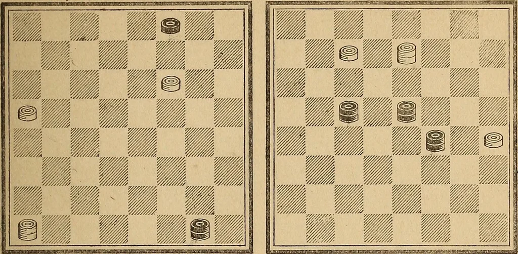 An illustration from The draughts-player's guide and companion : a guide to the student, and a companion for the advanced player, 1890, leaf 150