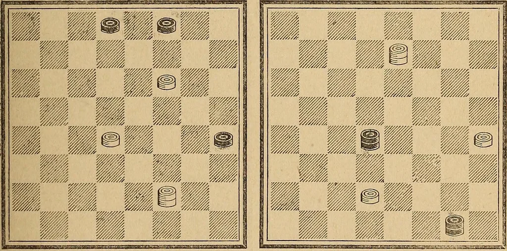 An illustration from The draughts-player's guide and companion : a guide to the student, and a companion for the advanced player, 1890, leaf 150