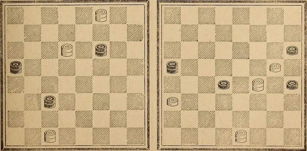 An illustration from The draughts-player's guide and companion : a guide to the student, and a companion for the advanced player, 1890, leaf 150