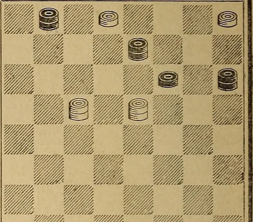 An illustration from The draughts-player's guide and companion : a guide to the student, and a companion for the advanced player, 1890, leaf 151