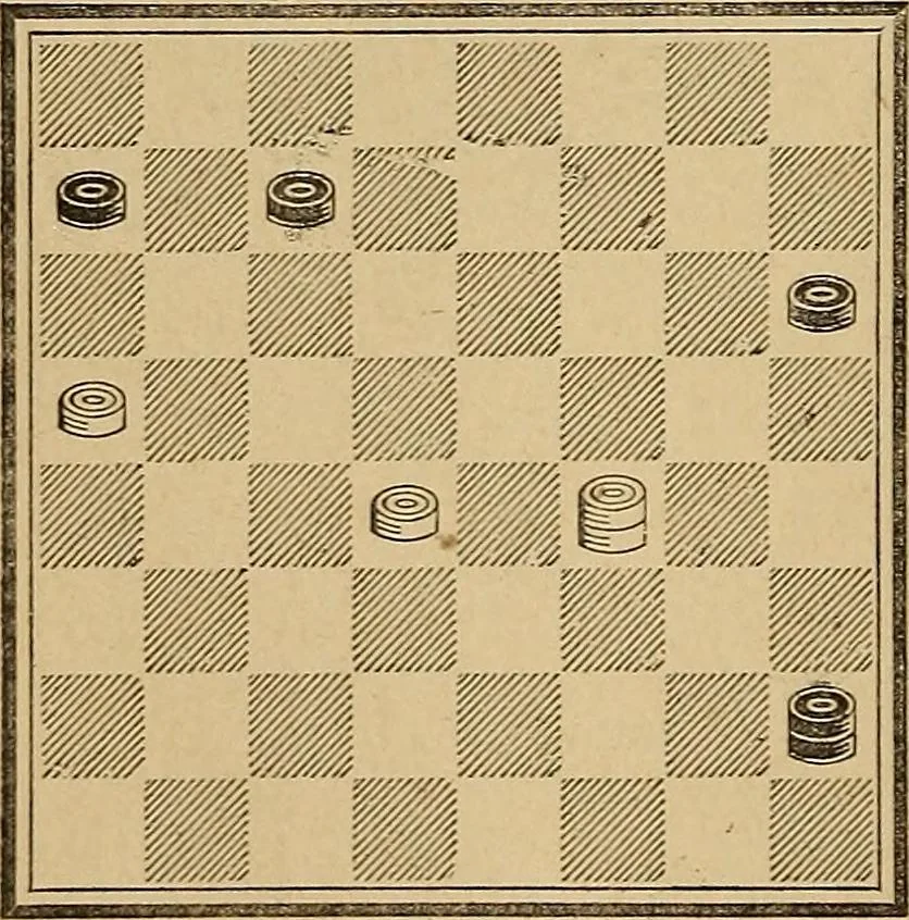 An illustration from The draughts-player's guide and companion : a guide to the student, and a companion for the advanced player, 1890, leaf 151