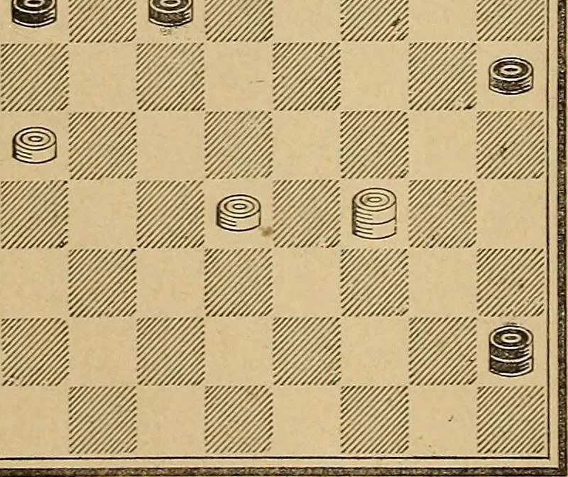 An illustration from The draughts-player's guide and companion : a guide to the student, and a companion for the advanced player, 1890, leaf 151
