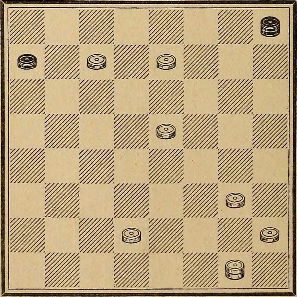 An illustration from The draughts-player's guide and companion : a guide to the student, and a companion for the advanced player, 1890, leaf 155