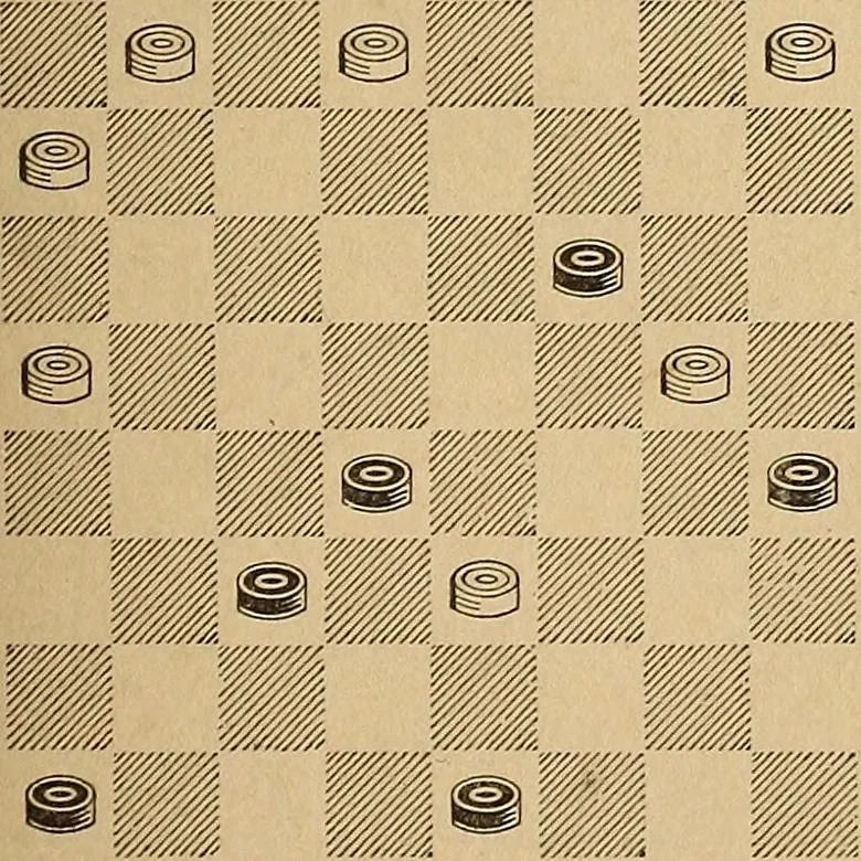 An illustration from The draughts-player's guide and companion : a guide to the student, and a companion for the advanced player, 1890, leaf 160