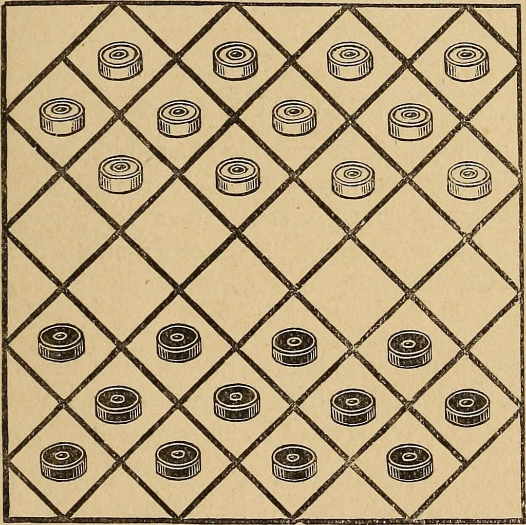 An illustration from The draughts-player's guide and companion : a guide to the student, and a companion for the advanced player, 1890, leaf 178