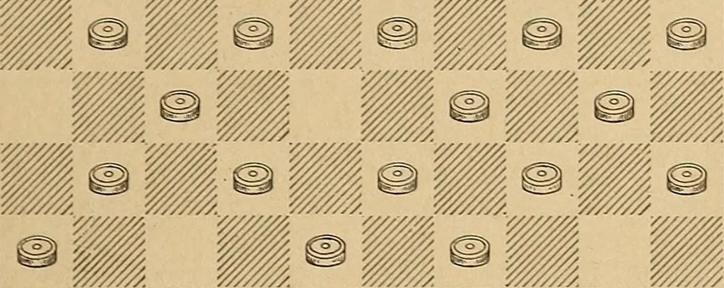 An illustration from The draughts-player's guide and companion : a guide to the student, and a companion for the advanced player, 1890, leaf 198