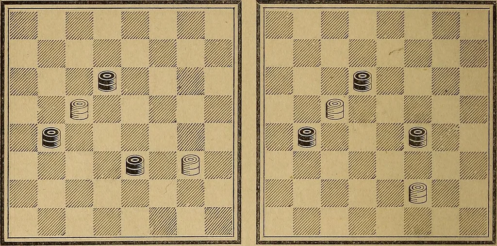 An illustration from The draughts-player's guide and companion : a guide to the student, and a companion for the advanced player, 1890, leaf 47