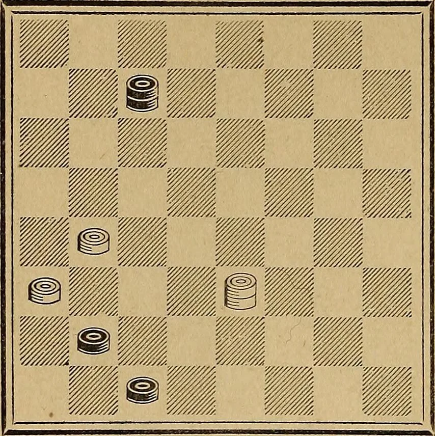 An illustration from The draughts-player's guide and companion : a guide to the student, and a companion for the advanced player, 1890, leaf 49