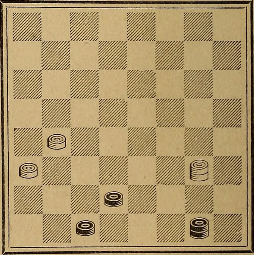 An illustration from The draughts-player's guide and companion : a guide to the student, and a companion for the advanced player, 1890, leaf 49