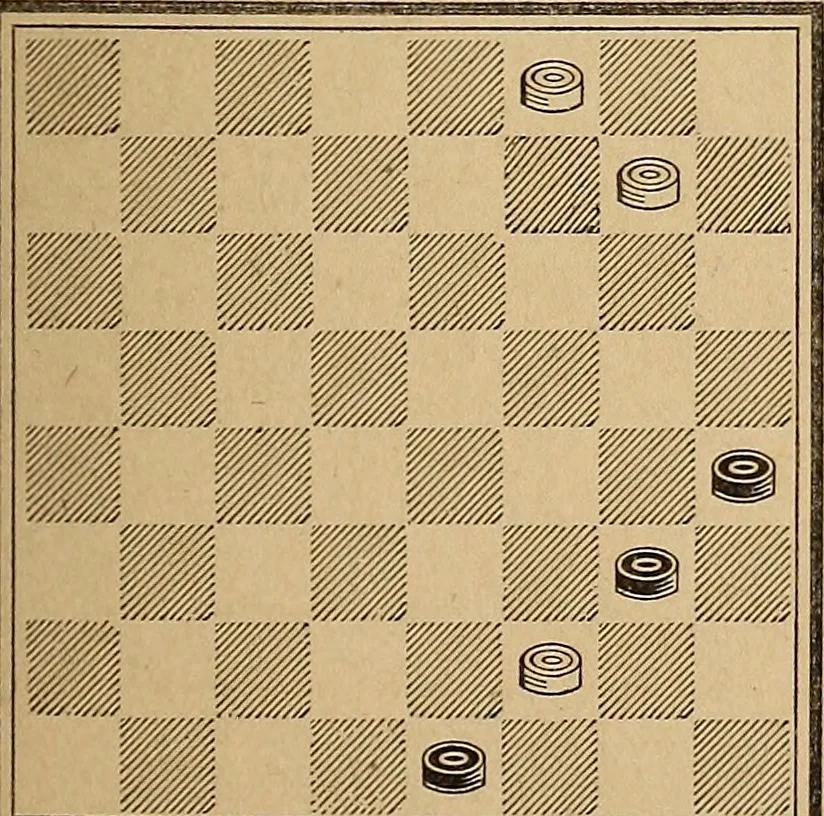 An illustration from The draughts-player's guide and companion : a guide to the student, and a companion for the advanced player, 1890, leaf 52
