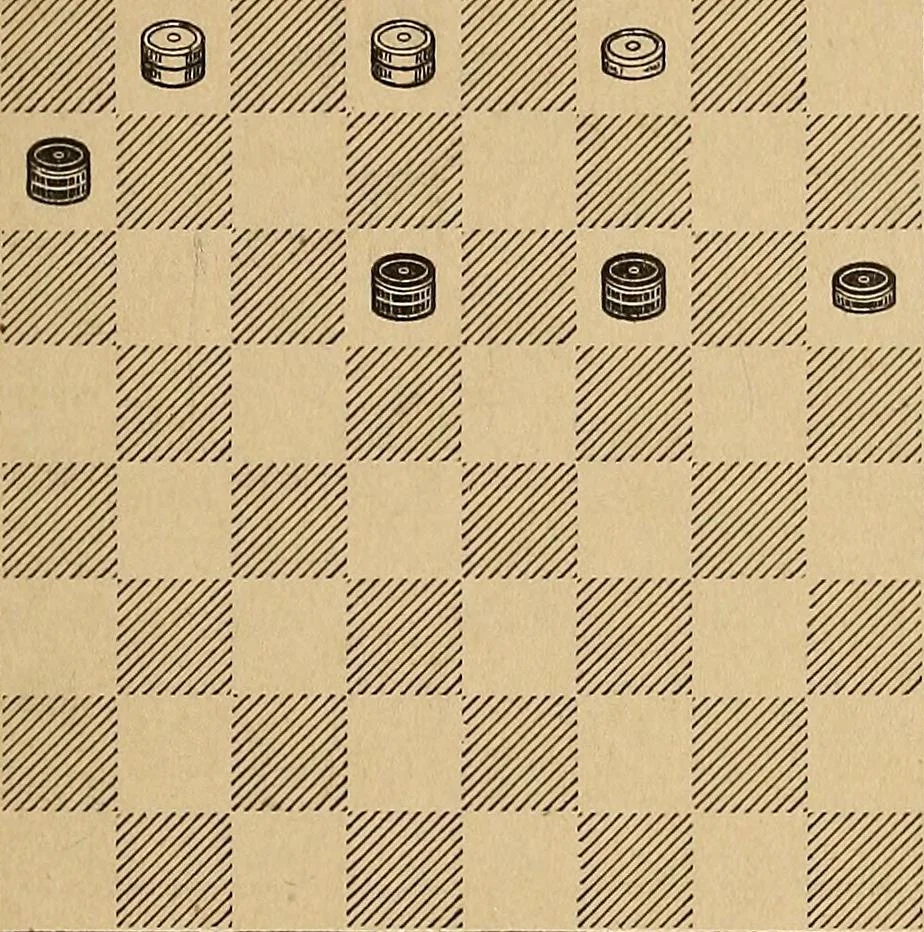 An illustration from The draughts-player's guide and companion : a guide to the student, and a companion for the advanced player, 1890, leaf 54