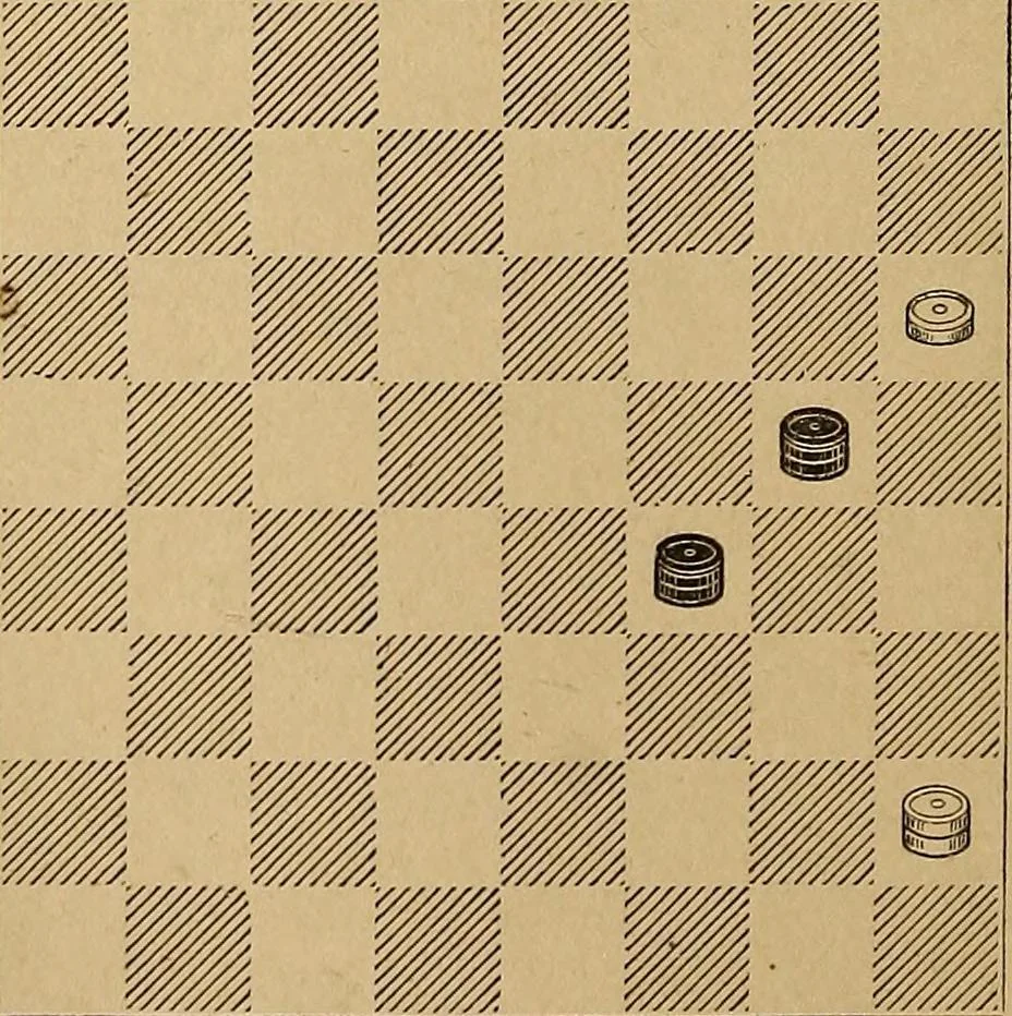 An illustration from The draughts-player's guide and companion : a guide to the student, and a companion for the advanced player, 1890, leaf 55