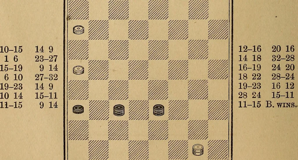 An illustration from The draughts-player's guide and companion : a guide to the student, and a companion for the advanced player, 1890, leaf 57