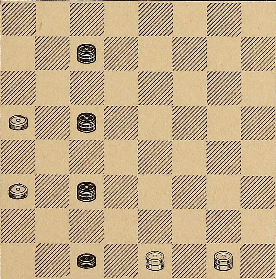 An illustration from The draughts-player's guide and companion : a guide to the student, and a companion for the advanced player, 1890, leaf 58