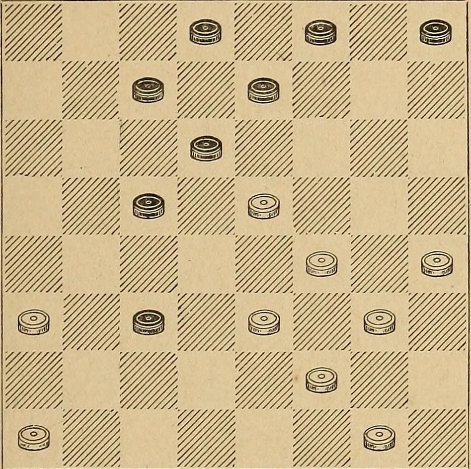 An illustration from The draughts-player's guide and companion : a guide to the student, and a companion for the advanced player, 1890, leaf 68