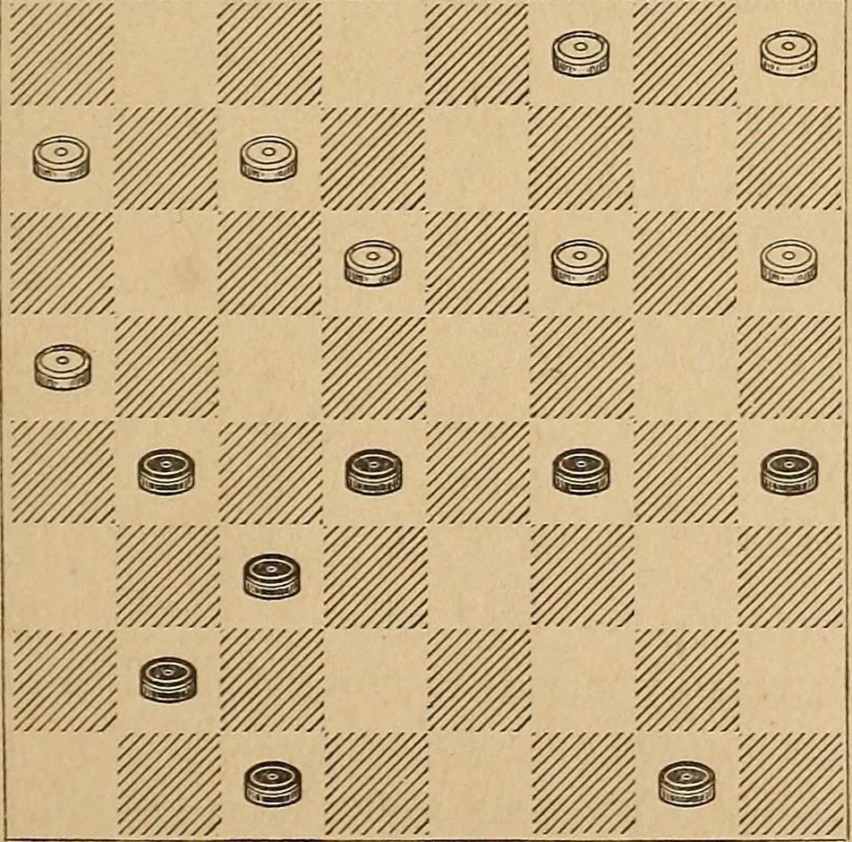 An illustration from The draughts-player's guide and companion : a guide to the student, and a companion for the advanced player, 1890, leaf 70