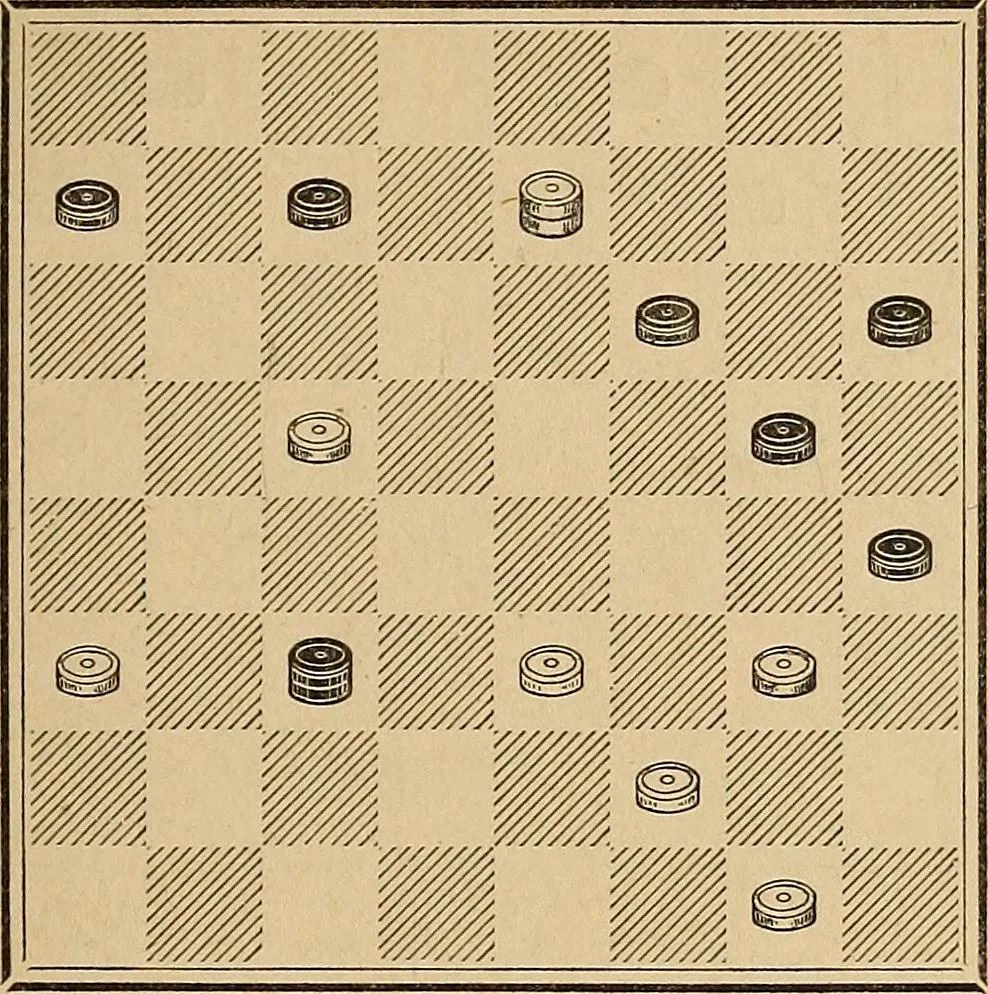 An illustration from The draughts-player's guide and companion : a guide to the student, and a companion for the advanced player, 1890, leaf 76