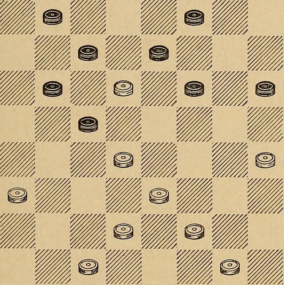 An illustration from The draughts-player's guide and companion : a guide to the student, and a companion for the advanced player, 1890, leaf 80