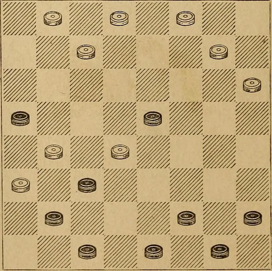 An illustration from The draughts-player's guide and companion : a guide to the student, and a companion for the advanced player, 1890, leaf 81