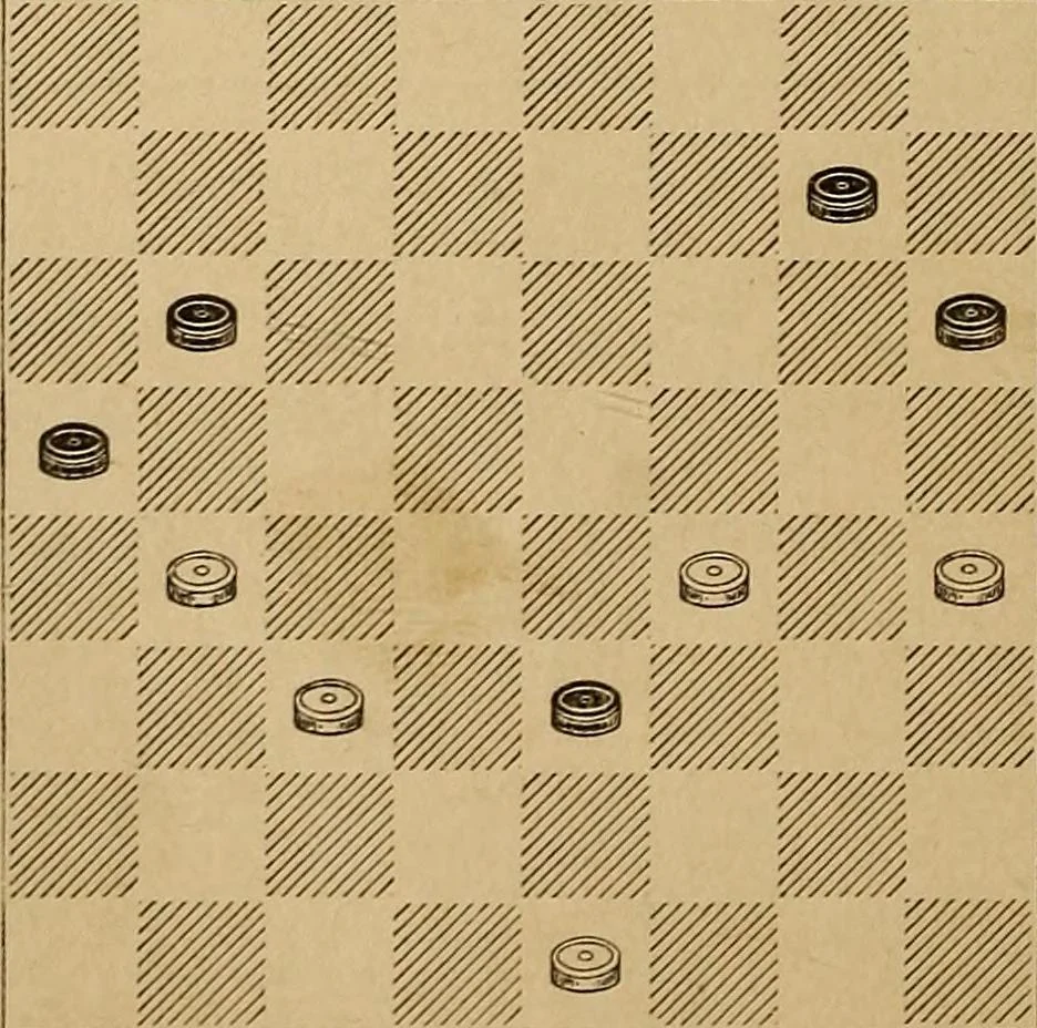 An illustration from The draughts-player's guide and companion : a guide to the student, and a companion for the advanced player, 1890, leaf 83