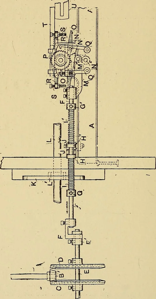 An illustration from Draw frames and fly frames : being a practical treatise on the above machines, 1898, leaf 173