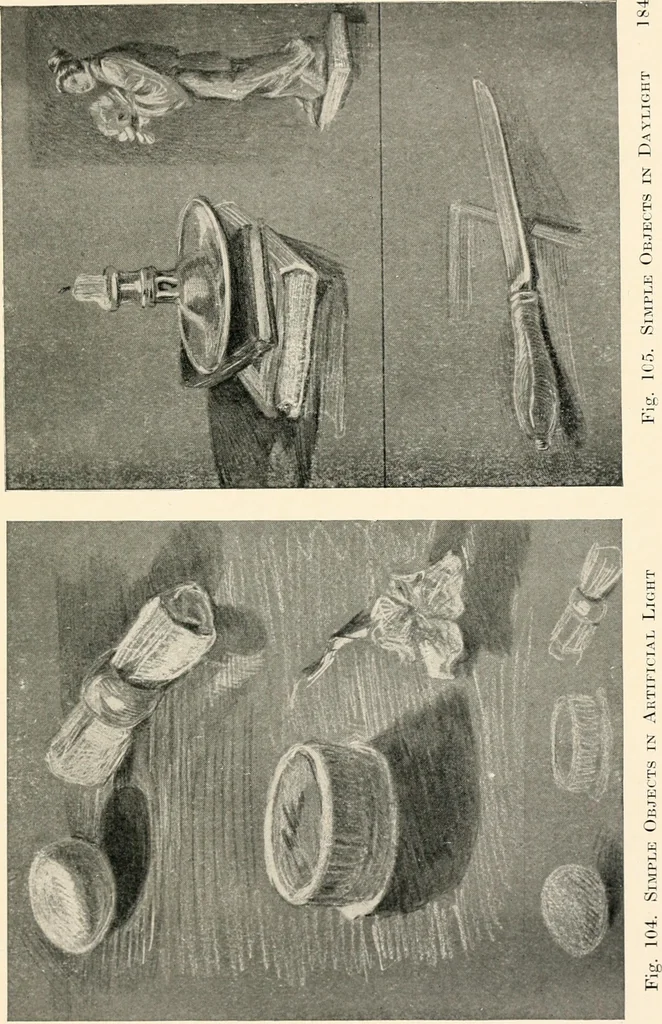 An illustration from Drawing for beginners, 1920, leaf 239