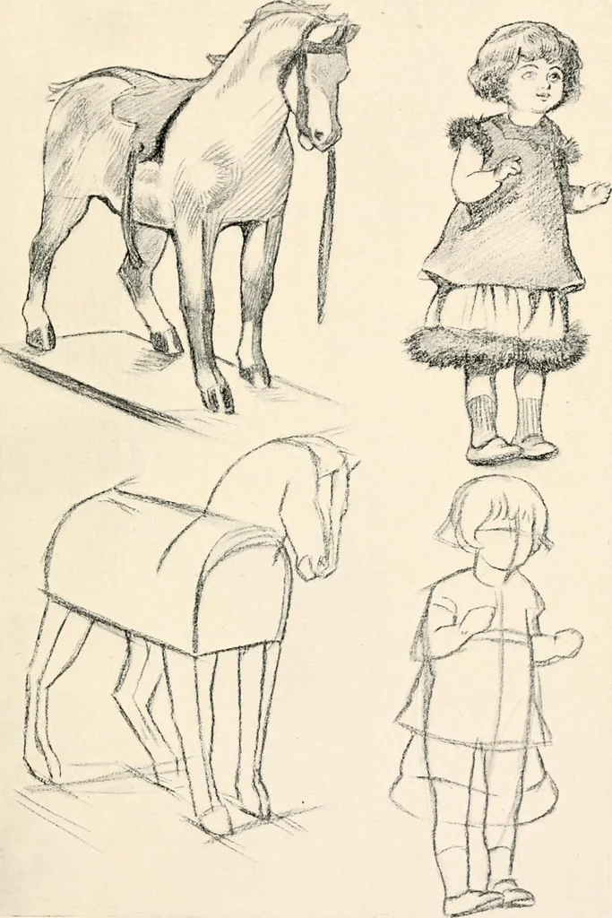 An illustration from Drawing for beginners, 1920, leaf 45