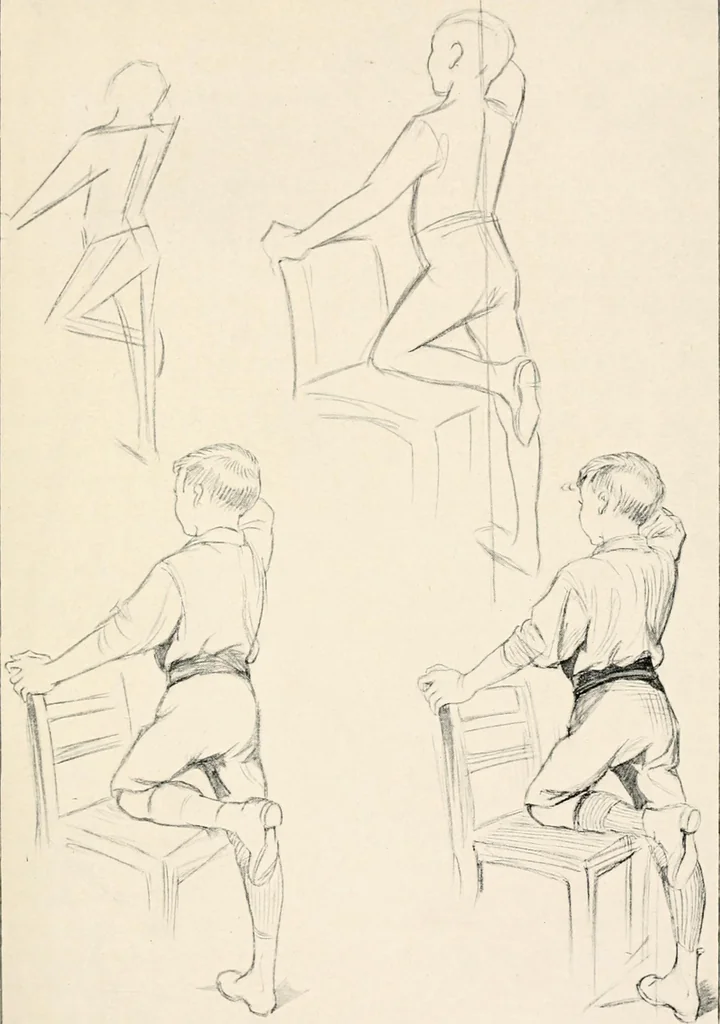 An illustration from Drawing for beginners, 1920, leaf 55