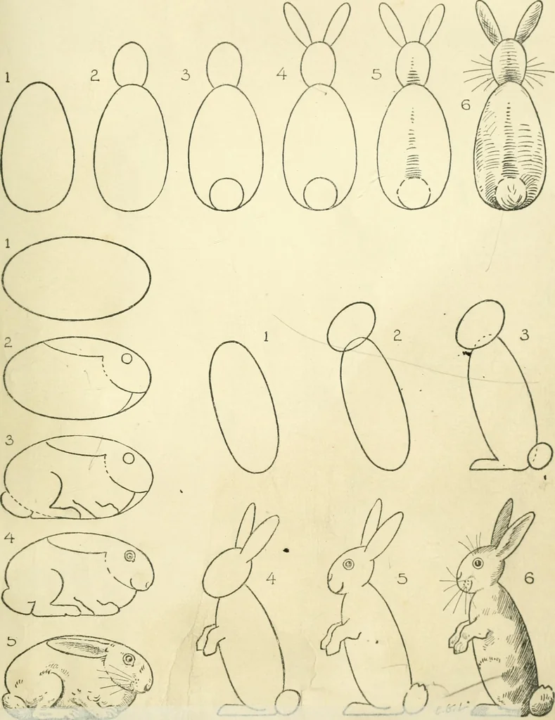 An illustration from Drawing made easy : a helpful book for young artists; the way to begin and finish your sketches, clearly shown step by step, 1921, leaf 43