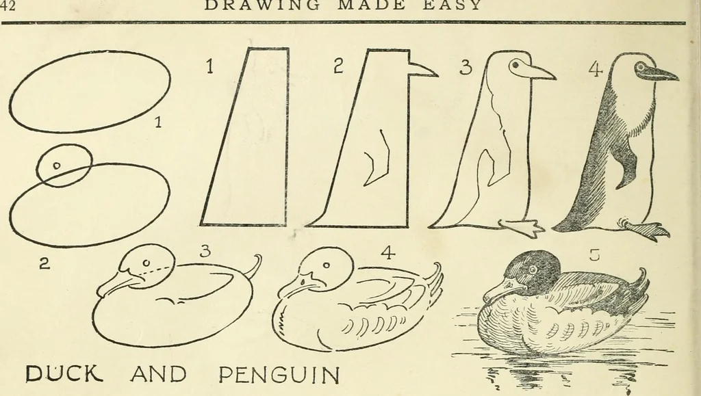 An illustration from Drawing made easy : a helpful book for young artists; the way to begin and finish your sketches, clearly shown step by step, 1921, leaf 46