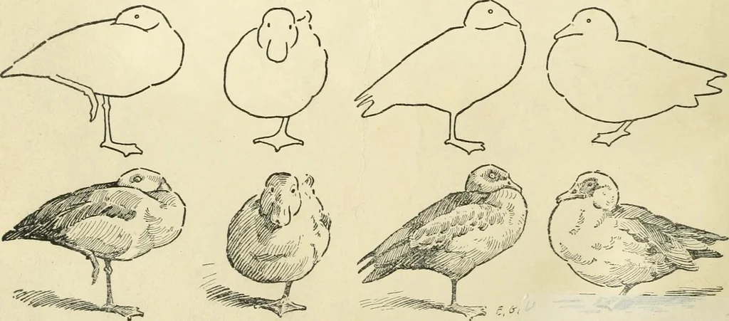 An illustration from Drawing made easy : a helpful book for young artists; the way to begin and finish your sketches, clearly shown step by step, 1921, leaf 46