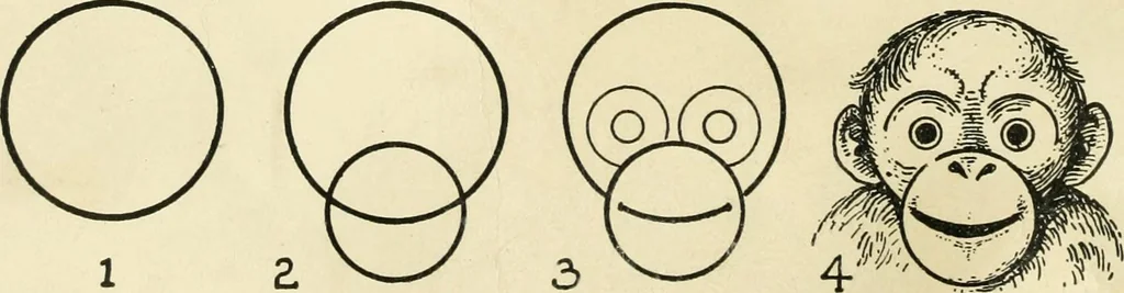 An illustration from Drawing made easy : a helpful book for young artists; the way to begin and finish your sketches, clearly shown step by step, 1921, leaf 50
