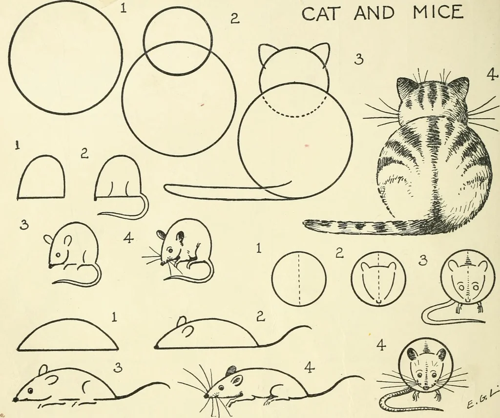 An illustration from Drawing made easy : a helpful book for young artists; the way to begin and finish your sketches, clearly shown step by step, 1921, leaf 54