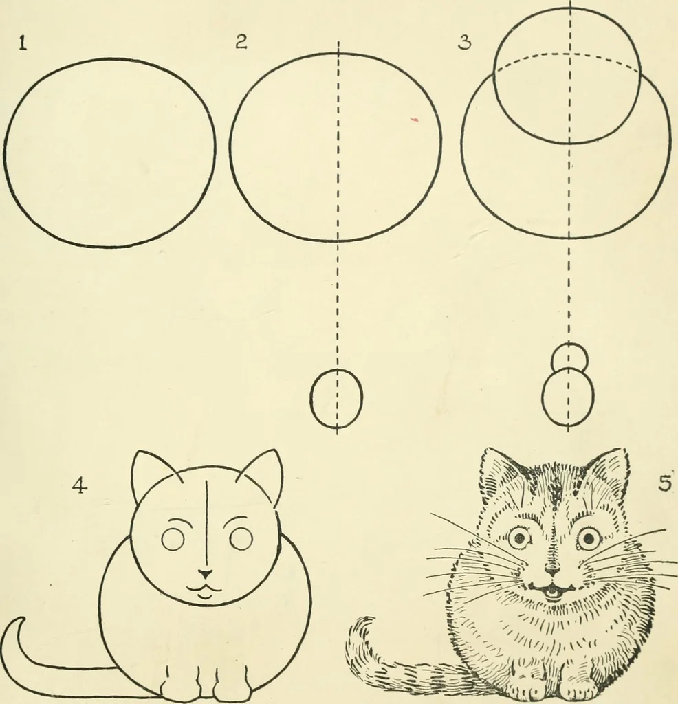 An illustration from Drawing made easy : a helpful book for young artists; the way to begin and finish your sketches, clearly shown step by step, 1921, leaf 55