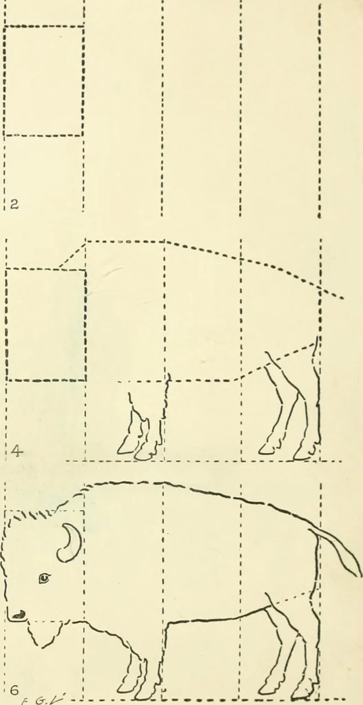 An illustration from Drawing made easy : a helpful book for young artists; the way to begin and finish your sketches, clearly shown step by step, 1921, leaf 59