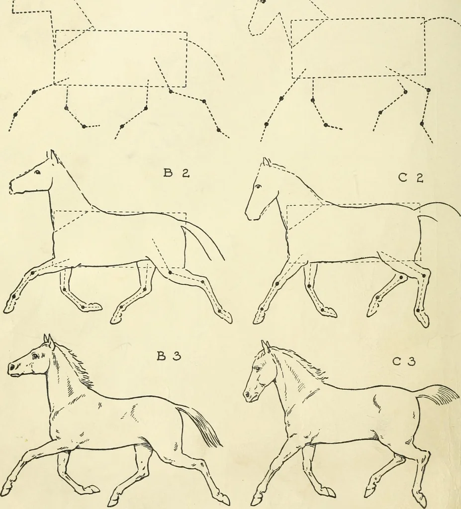 An illustration from Drawing made easy : a helpful book for young artists; the way to begin and finish your sketches, clearly shown step by step, 1921, leaf 62