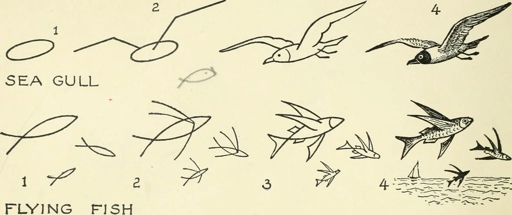 An illustration from Drawing made easy : a helpful book for young artists; the way to begin and finish your sketches, clearly shown step by step, 1921, leaf 66