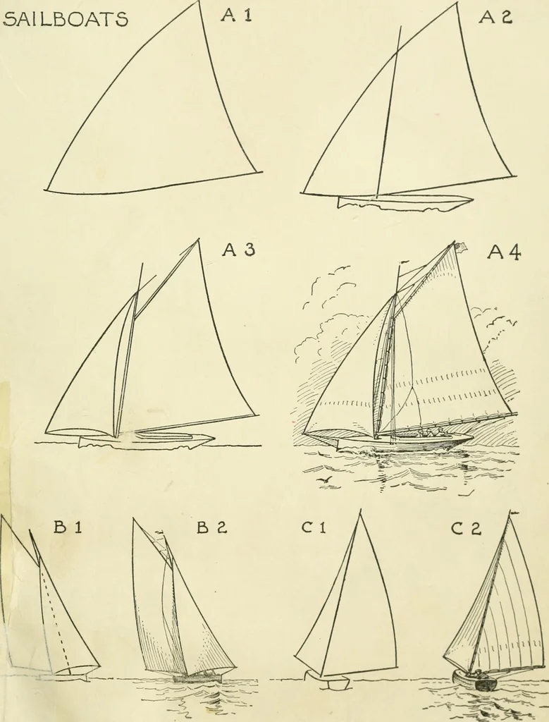 An illustration from Drawing made easy : a helpful book for young artists; the way to begin and finish your sketches, clearly shown step by step, 1921, leaf 67