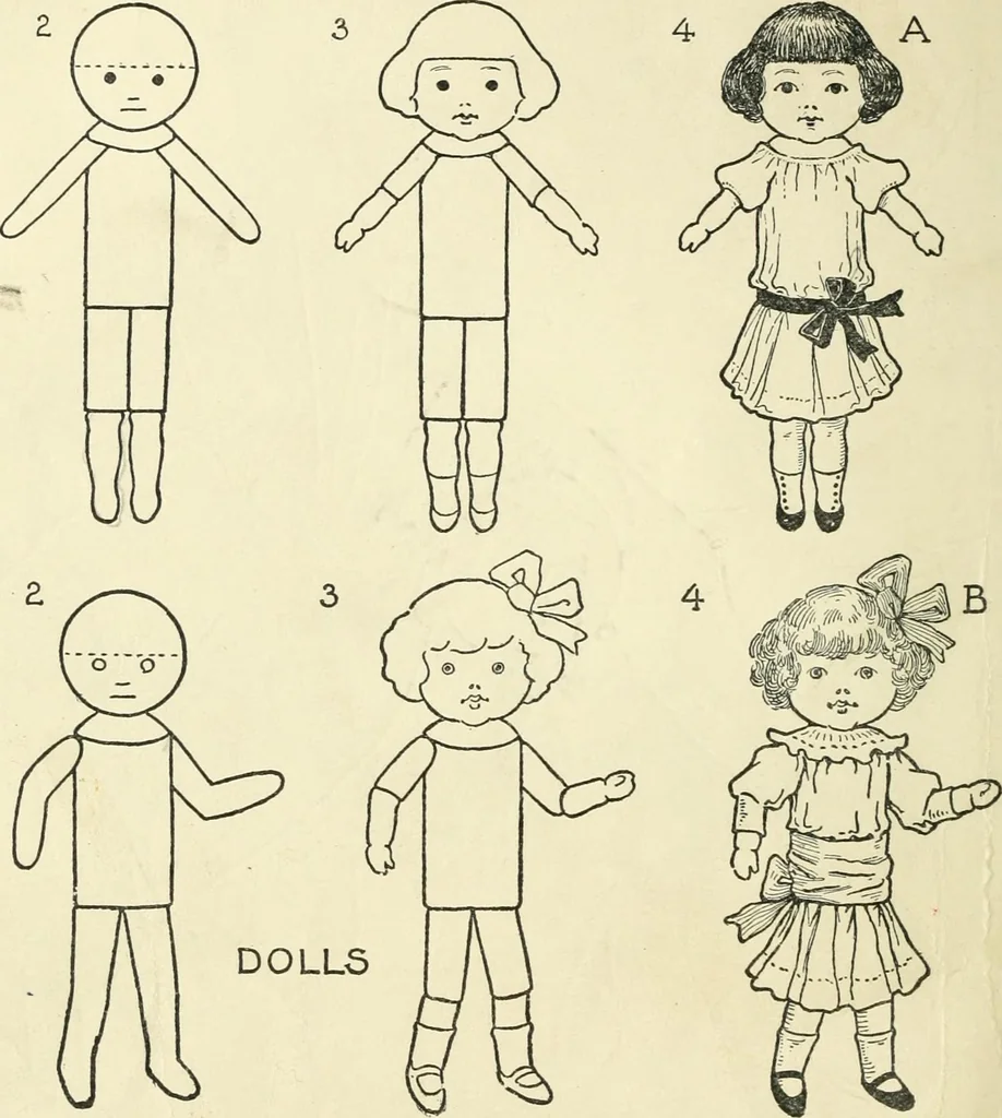 An illustration from Drawing made easy : a helpful book for young artists; the way to begin and finish your sketches, clearly shown step by step, 1921, leaf 68