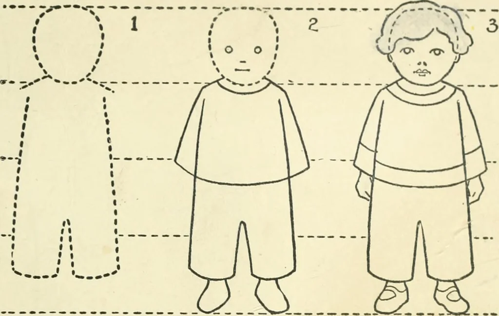 An illustration from Drawing made easy : a helpful book for young artists; the way to begin and finish your sketches, clearly shown step by step, 1921, leaf 71