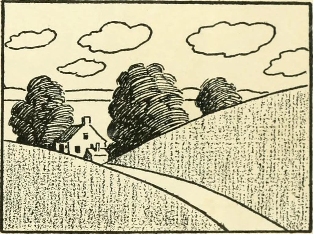 An illustration from Drawing made easy : a helpful book for young artists; the way to begin and finish your sketches, clearly shown step by step, 1921, leaf 95