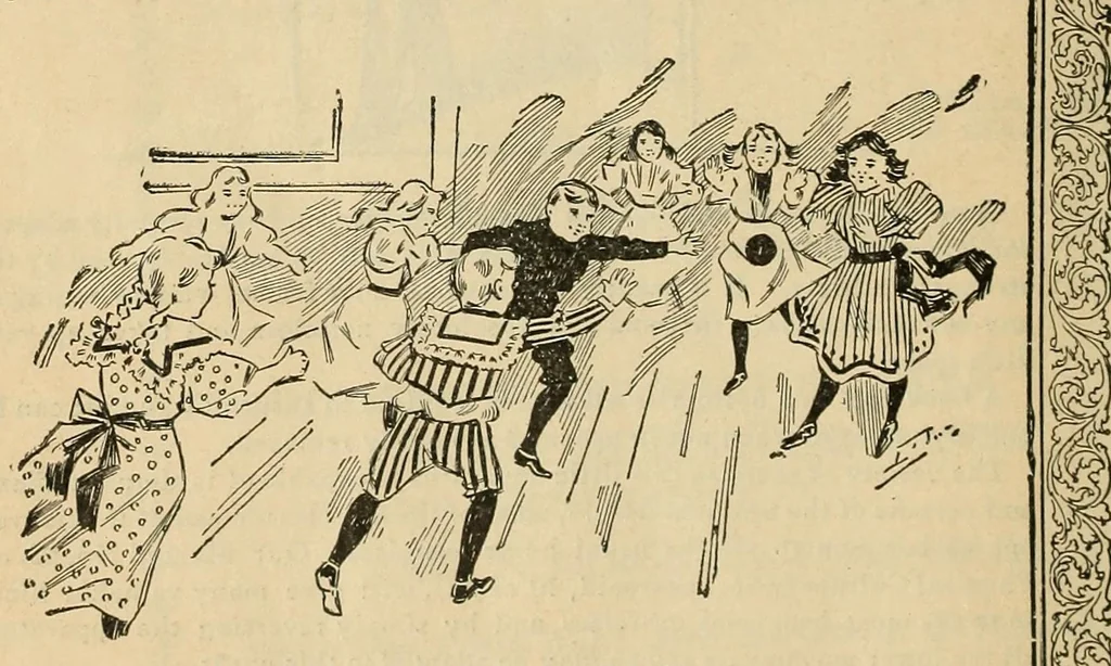 An illustration from Drawing room games, 1897, leaf 58