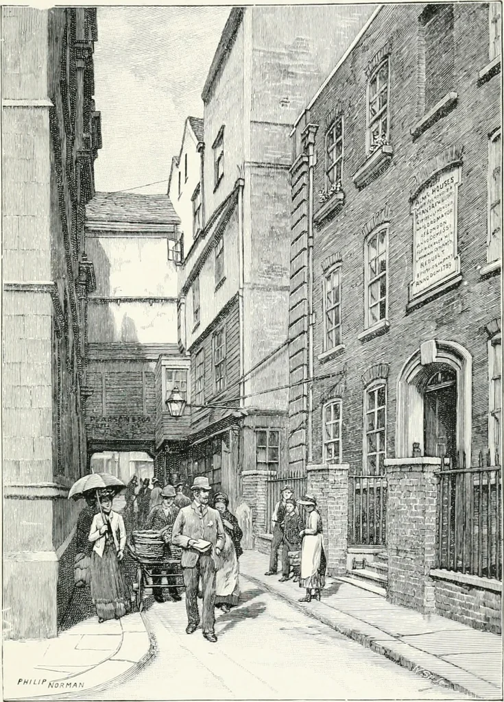 An illustration from Drawings of old London by Philip Norman .., 1913, leaf 28
