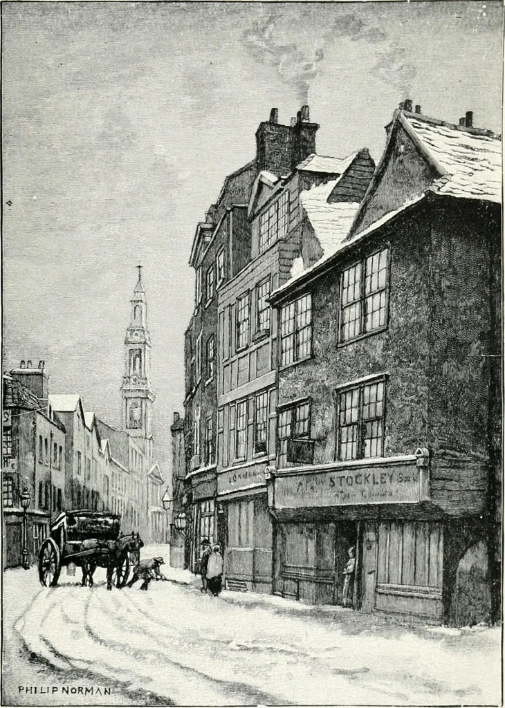 An illustration from Drawings of old London by Philip Norman .., 1913, leaf 50
