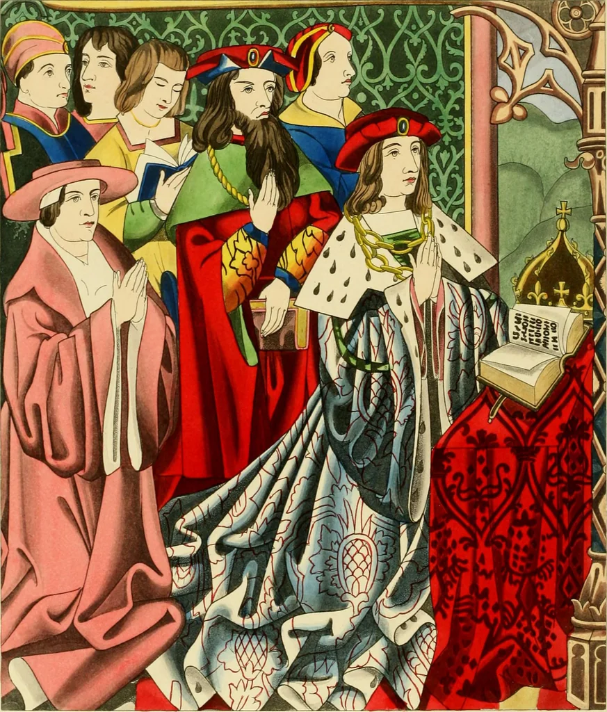 An illustration from Dresses and decorations of the Middle Ages, 1843, leaf 66