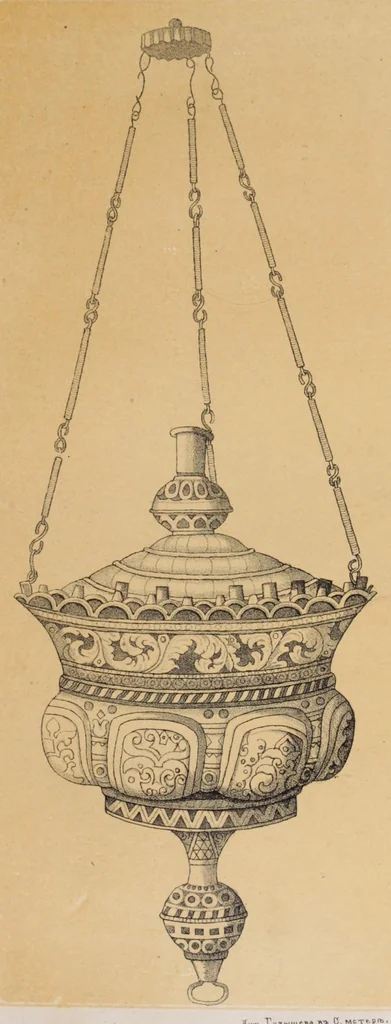 An illustration from Drevnosti Bogoi︠a︡vlenskoĭ t︠s︡erkvi v slobodi︠e︡ Msteri︠e︡, Vi︠a︡znikovskago ui︠e︡zda, Vladimīrskoĭ gubernīi, 1870, leaf 27