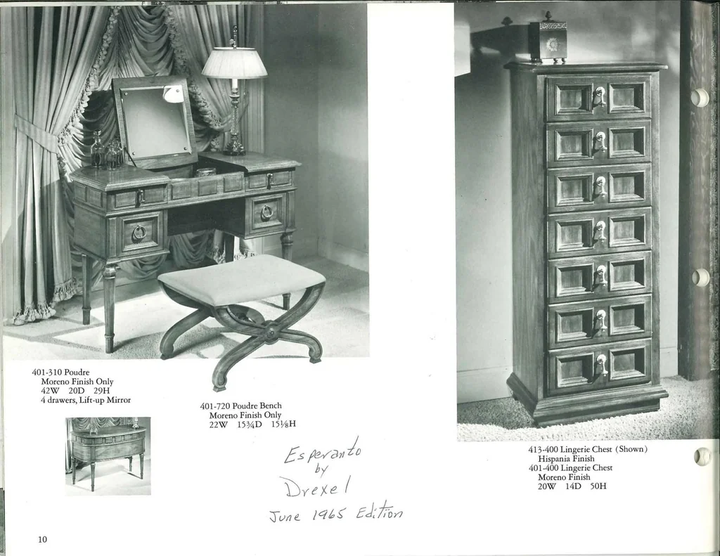 An illustration from Drexel Esperanto Furniture 1965, 1965, leaf 11