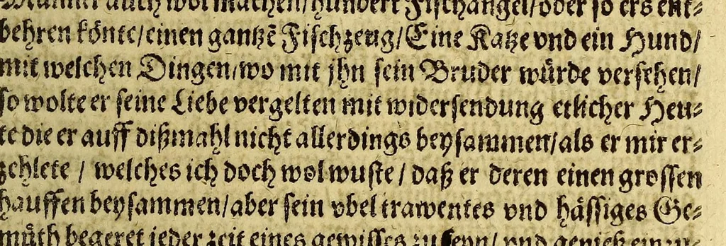 An illustration from Dreyzehente Schiffahrt darinnen ein Warhafftiger vnd Gründtlicher Bericht, von dem jtzigen Zustandt der Landtschafft Virginien; : auch wie nunmehr der Friede mit den Indianern beschlossen: vnd wie etliche Stätte vnd Vestunge alda zum Schutz des Landts von den Engelischen auffgebawet worden. Sampt einer Relation, wie König Powhatans in Virginien Tochter, Pocahuntas genant, Christlichen getaufft vnd mit einem Engelischen verheurahtet worden, sehr anmütig zu lesen, &c., 1617, leaf 73