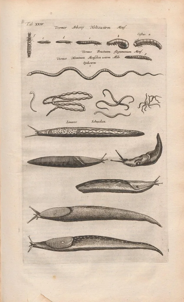 An illustration from Dr I. Ionstons beschrijving van de natuur der gekerfde of kronkel-dieren, slangen en draken. Neffens haer beeldenissen in oper gesneden., 1660, leaf 189