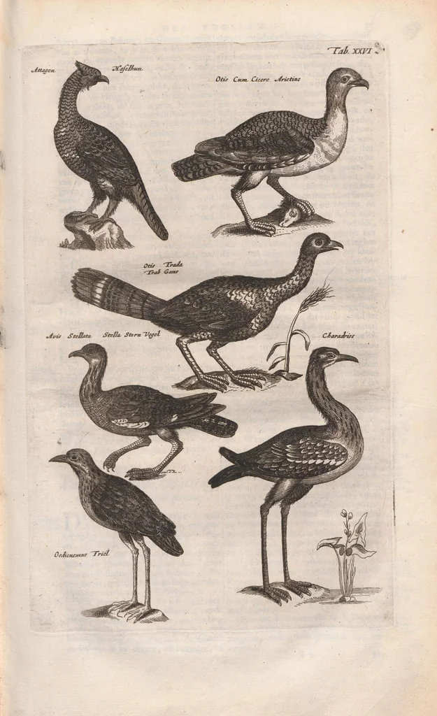 An illustration from Dr. I. Ionstons Beschrijving vande natuur der vogelen neffens haer beeldenissen in koper gesneden, 1660, leaf 105